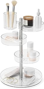 Umbra Pirouette Cosmetic Organizer, Large Capacity - Clear/Nickel Review