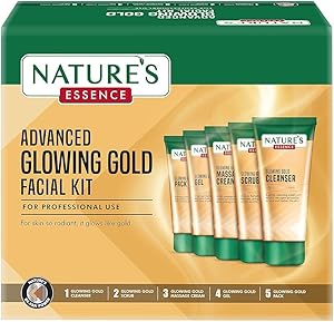 Nature's Essence Glowing Gold Facial Kit, 500g (5x100g) Review