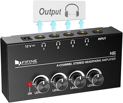 Fifine N6 4-Channel Headphone Amplifier