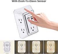 QINLIANF 3-Sided Outlet Extender with Night Light — image 4