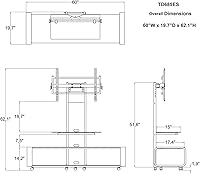 TransDeco TD685ES TV Stand with Mount & Wheel for 35-85 Inch TV — image 5