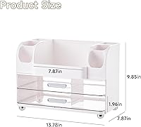 UFORU Makeup Organizer for Vanity with 2 Large Drawers, White — image 4