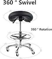 Cadiario Saddle Tilting Stool Rolling Chair with Footrest — image 7