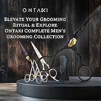 Ontaki Premium Hand Forged Japanese Steel Beard and Mustache Scissors 5.5″ Black — image 4