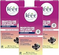 Veet Leg and Body Hair Remover Cold Wax Strips, 40 ct (Pack of 3) — image 1