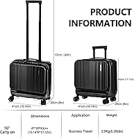 TydeCkare 16″ Carry-on Luggage with 2 Laptop Compartments — image 3
