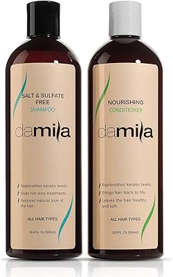 Damila Salt & Sulfate Free Shampoo & Conditioner Set, 16.9 Fl Oz