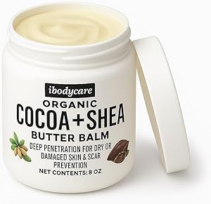 ibodycare Organic Raw Shea Butter Cocoa Butter Body Balm, 8 oz Review