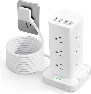 Thoolor Surge Protector Power Strip 6FT with 12 Outlets & 4 USB Ports