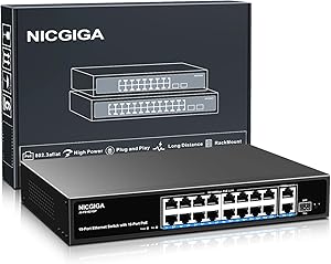 NICGIGA 16-Port PoE+ Switch 250W