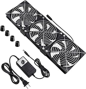 Wathai Dual Ball 3 x 120mm Computer Fan with AC Plug