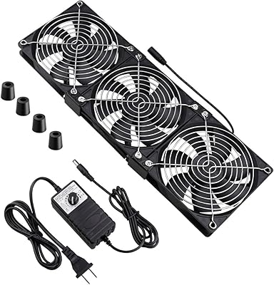 Wathai Dual Ball 3 x 120mm Computer Fan with AC Plug