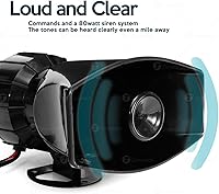 ZONETECH 80W Car Siren with PA Microphone System — image 2