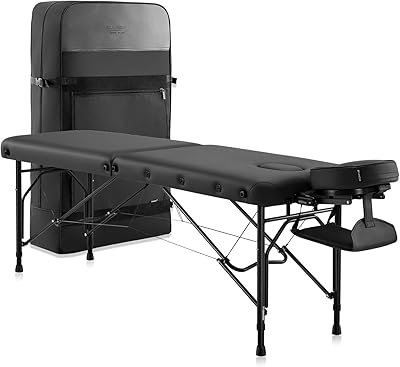 DR.LOMILOMI Portable Massage Table 302 Halia (Black, Standard)