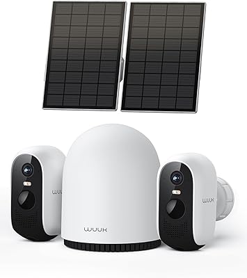 WUUK 2K Solar Security Cameras Wireless Outdoor 2-Cam Kit