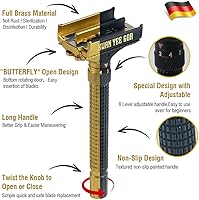 KWAN YEE GOR Full Brass Adjustable Safety Razor with 10 German Solingen Blades — image 4
