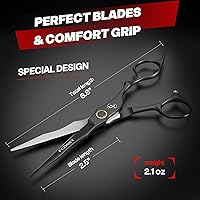Fcoget Professional Barber Hair Scissors Thinning Shears Kit — image 7