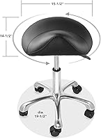 Saloniture Professional Ergonomic Saddle Stool, Black — image 7
