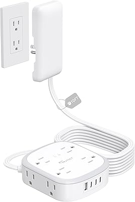 NUTICT NT-PS-NA02 10ft Flat Plug Power Strip