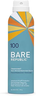 Bare Republic Clearscreen Sunscreen Spray SPF 100, 6 Fl Oz