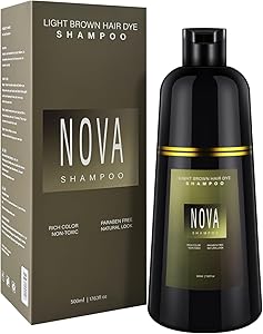 NOVA Shampoo Hair Dye Shampoo - Light Brown 500mL Review