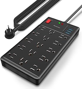 IECOPOWER 15ft Surge Protector Power Strip with 15 Outlets & 4 USB Ports Review