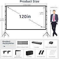 Vamvo 120-inch Outdoor Projector Screen with Stand — image 5