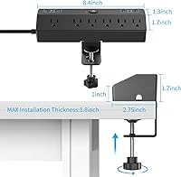 JXGUCAT Desk Clamp Power Strip with 40W Fast Charging Station — image 6