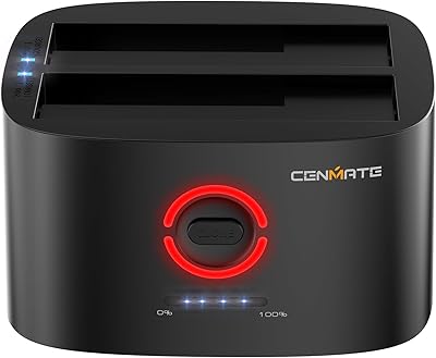 Cenmate Dual Bay Hard Drive Docking Station with Offline Clone 18TB Support