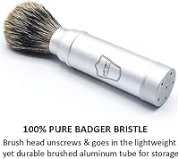 Parker Full Size Travel Shaving Brush with Pure Badger Bristles — image 6