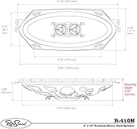 RetroSound R-410UK 4″ x 10″ Dash Replacement Speaker — image 6
