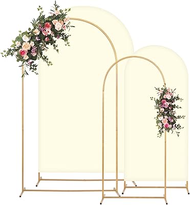 Toolterritary Metal Arch Backdrop Stand and Cover Set, 7.2FT x 4FT and 6FT x 2.6FT