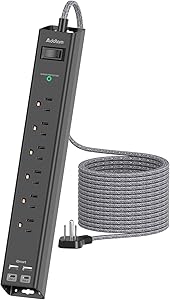 Addtam 15 Ft Surge Protector Power Strip with 6 Outlets and 4 USB Ports Review
