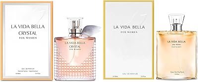 La Vida Bella & Crystal Perfume Set for Women, 3.4 Fl Oz Each
