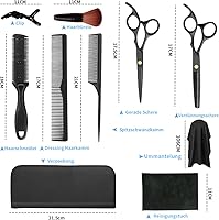 SWINILAYA Hair Scissors Set - 11 Pcs Black Stainless Steel — image 2