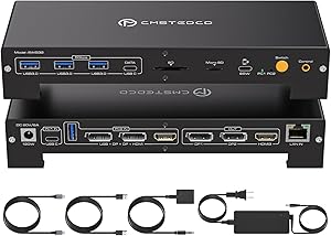 CMSTEDCD USB C KVM Docking Station Switch 3 Monitors 2 Computers