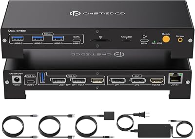 CMSTEDCD USB C KVM Docking Station Switch 3 Monitors 2 Computers
