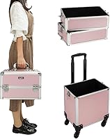 Mefeir 4 in 1 Rolling Makeup Train Case (Pink) — image 2