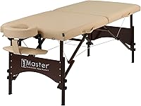 Master Massage 28″ Argo Portable Massage Table in Cream with Walnut Legs — image 1