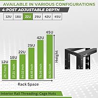 NavePoint 4ft 22U 4-Post Network Server Rack — image 3
