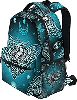 MNSRUU Teal School Backpack Butterfly Skull Blue College Knapsack Laptop Rucksack — image 3