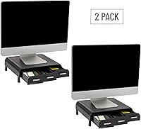 Mind Reader Monitor Stand with 3 Drawers, Set of 2 — image 7