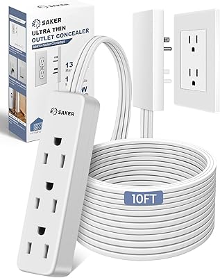 Saker Outlet Concealer Power Strip 10ft
