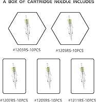 BIGWASP 50pcs Assorted Disposable Cartridge Tattoo Needles Round Shader — image 2