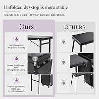 Icoget Portable Nail Table Desk with Rolling Wheels and Makeup Train Case — image 5