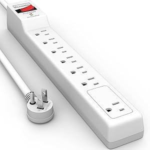PLUGTUL Surge Protector 20FT, 7 Outlets