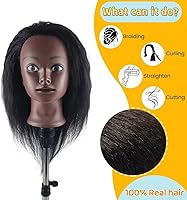 Czrleaty African Human Hair Mannequin Head 16 inch — image 5