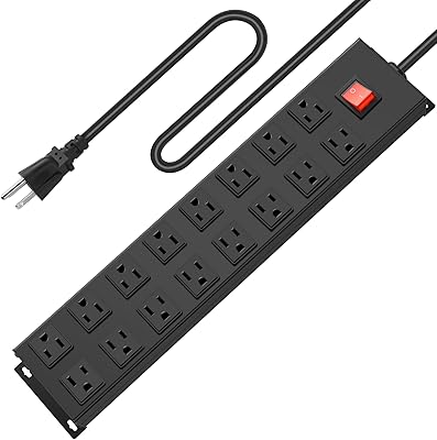 HHSOET Metal 16-Outlet Power Strip