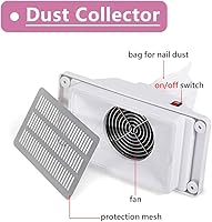 AGESISI Portable Manicure Table with Dust Collector, Pink, 36-inch — image 4