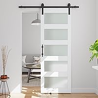 COSHOMER 30in x 84in 5-Panel Sliding Glass Barn Door — image 1